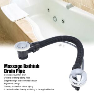 HOKZYHOUSE Bathtub Drains, Bathtub Overflow Drainer Conc ealed Flexible SPA Bathtub Overflow Drain Pipe for Kitchen, Bathroom