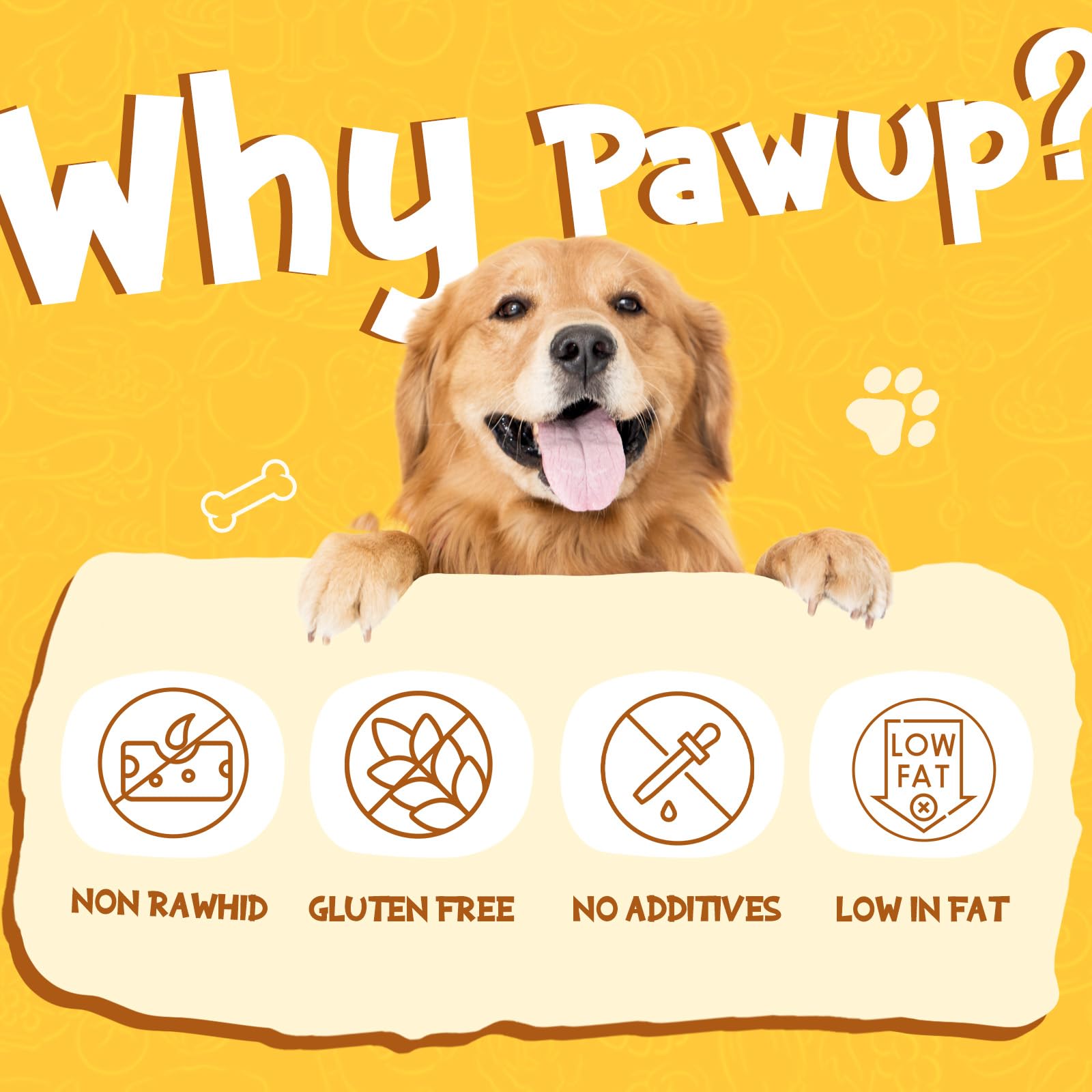 PAWUP Chicken Jerky Strip Dog Treats w/Taurine Natural Rawhide Free Dog Snacks, Training Treats Chicken Jerky Sticks for Dogs, 24oz