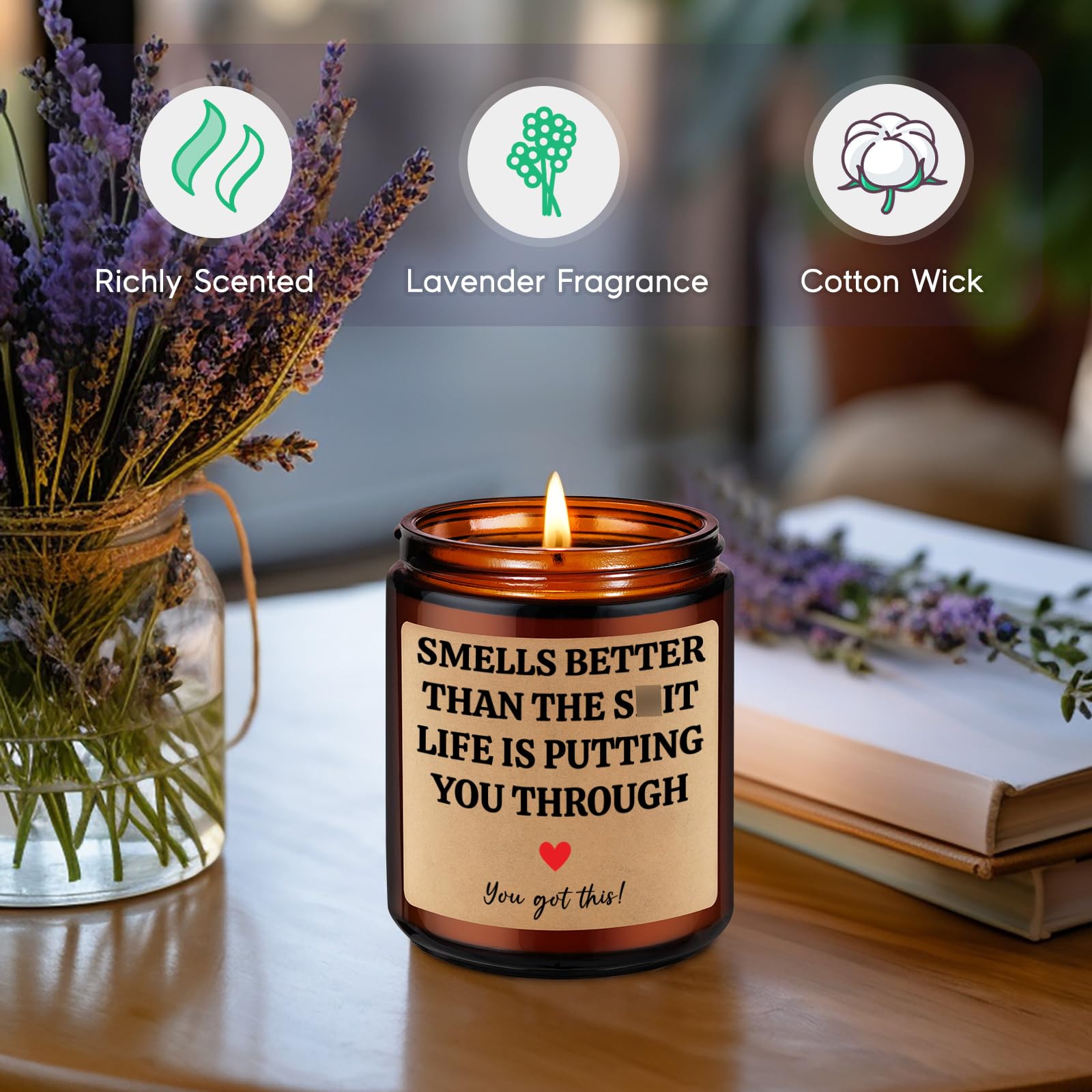 GSPY Scented Candles - Gifts for Hard Times, Cancer Gifts, You Got This Gifts for Women, Get Well Gift - Funny Motivational, Encouragement, Feel Better, After Surgery, Cheer Up Gifts for Women