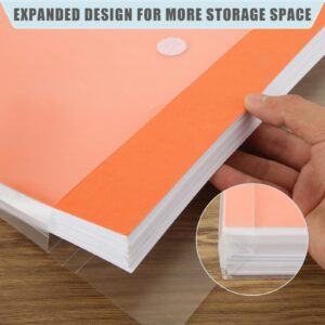 ABuff 30 Pieces 12x12 Inch Scrapbook Paper Storage Organizer with Hook and Loop Closure Plastic Paper Holder Craft Paper Storage for Holding Scrapbook Paper, Vinyl Paper, Photos, Documents, Clear