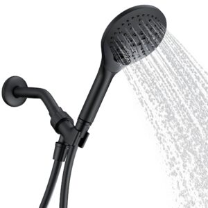 kpw handheld shower head with 59" pvc hose matte black detachable shower head adjustable bracket high pressure handheld shower head rv shower head