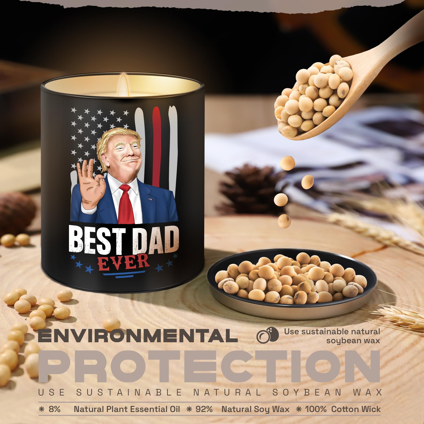 Dad Gifts for Fathers Day - Christmas Birthday Gifts from Son Daughter - Funny Bonus Step Dad Adoptive Father Best Father in Law Gifts for Men Cool Dad’s Scented Candle