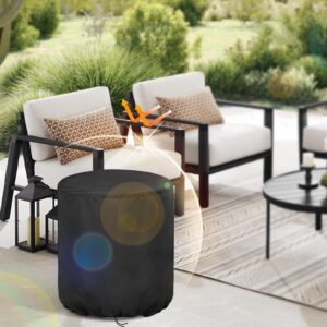 Patio Cool Bar Table Cover for Outdoor Cooler Side Table Cover, Waterproof Round Cover for Outdoor Side Table, Outdoor Patio Bar, Portable Bar,Ice Chest (18.5” D x 20” H)