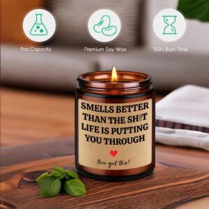 GSPY Scented Candles - Gifts for Hard Times, Cancer Gifts, You Got This Gifts for Women, Get Well Gift - Funny Motivational, Encouragement, Feel Better, After Surgery, Cheer Up Gifts for Women