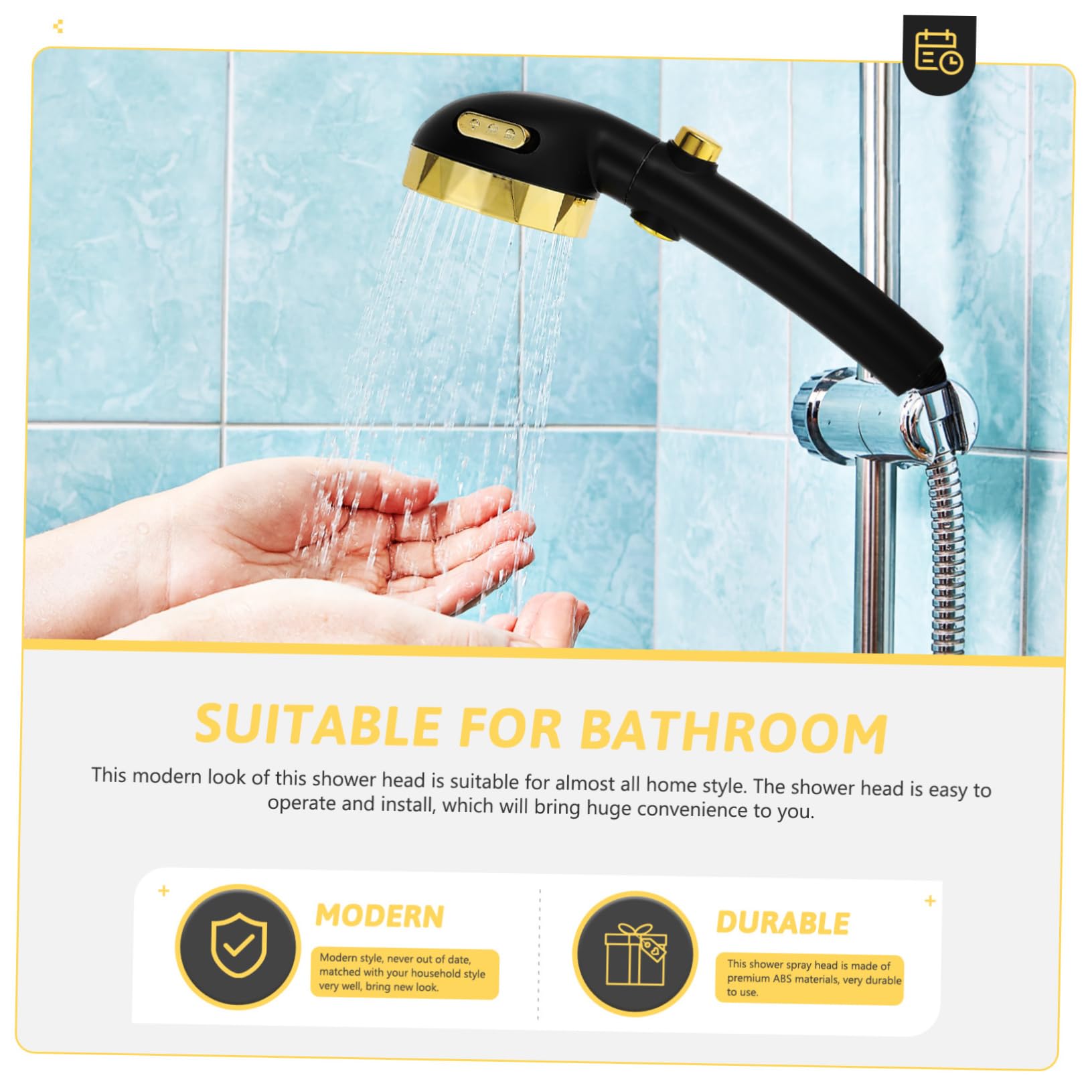 Veemoon Shower Head Plastic Showering Spray Head Water Removable Showerhead Spa Accessories Shower Spray Head Massage Accessories Pressurized Shower Sprayer Shower Abs Handheld