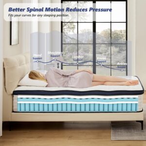 King Size Mattress,12 Inch Hybrid Mattress in a Box with Gel Memory Foam, Individually Wrapped Pocket Coils Spring, Pressure Relief & Edge Support, CertiPUR-US Certified,Medium Firm