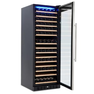 merxeng 177 bottles wine fridge, freestanding compressor wine cooler refrigerator w/lock,wine refrigerator for red white wine/champagne/beer, 41f-64f digital temperature control large wine cellar