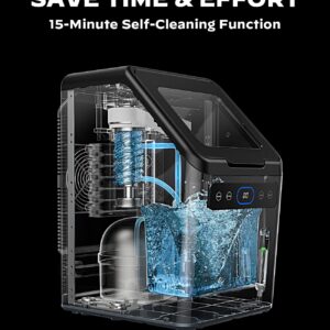 Silonn Nugget Ice Maker - Timer Ice Machine with Self-Cleaning, 44lbs per Day Pebble Ice Maker with Soft Chewable Ice, One-Click Operation Ice Machine for Home, Kitchen, Office