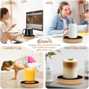 Coffee Mug Warmer Electric Coffee Cup Warmer for Desk Use Large Candle Warmer with Gravity Sensing Switch Auto Shut Off Coffee Warm Plate Smart Hot Beverages Warmer for Office Home Gifts (Light Wood)