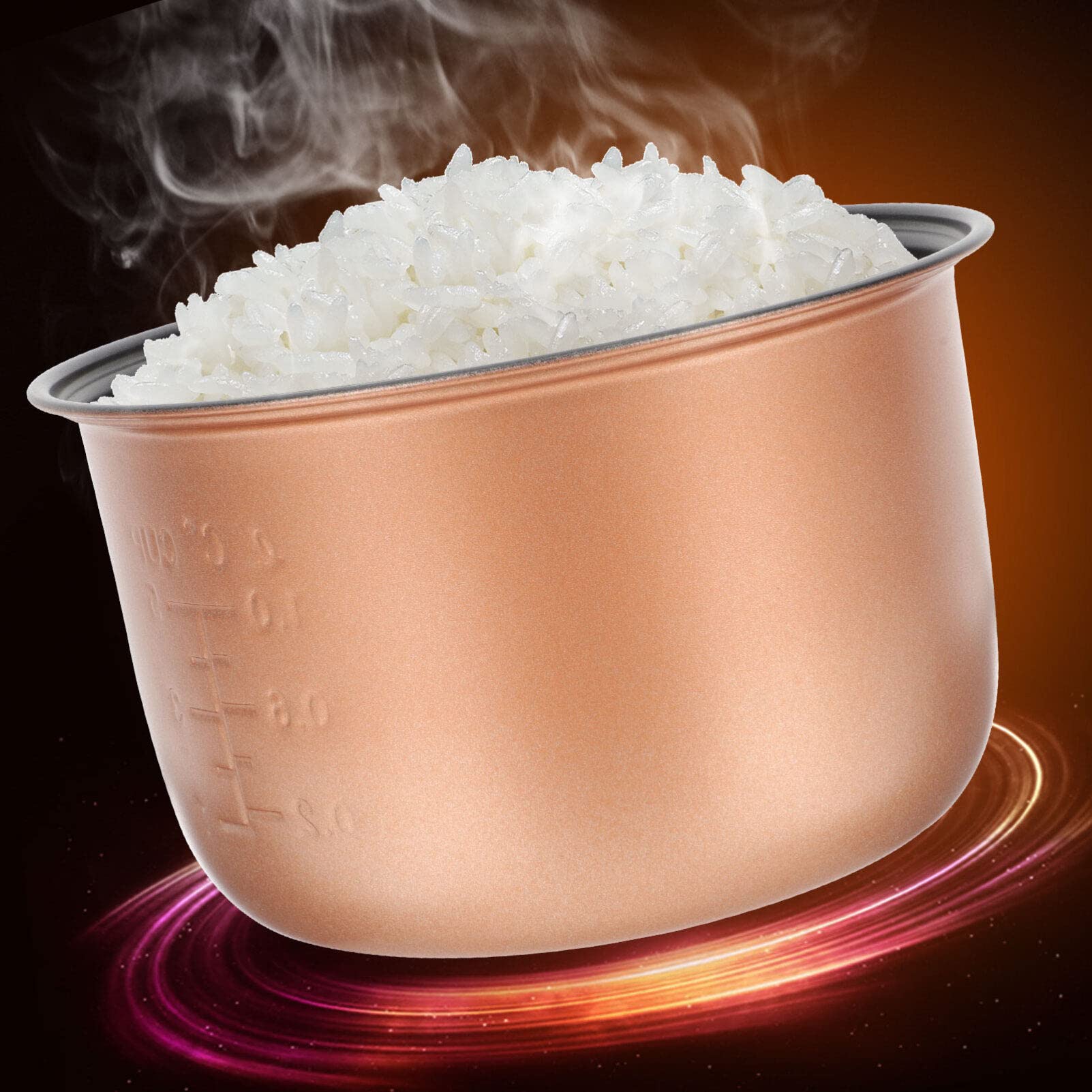 Ciieeo Rice Cooker Inner Pot Aluminum Alloy Rice Cooker Inner Tank Nonstick Cake Pan 2L Cooking Liner Container Only Golden