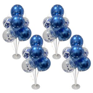 myzsbrdm 4sets blue balloons stand,blue balloons stands for table,blue balloons centerpieces for tables for birthday,baby shower,wedding,anniversary table party decorations.（with light string）