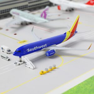 QIYUMOKE 1/300 737 Die-cast Metal Airplane Model -Southwest Boeing 737 Airplane Model for Adult -Model Plane with Stand (8.3 inches Long) Aviation Enthusiasts Gifts, Desktop Display Decorations