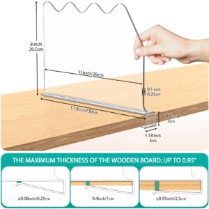 SOYO 6 PCS Shelf Dividers for Closet Organization, Durable Acrylic Clear Closet Shelf Divider for Wood Shelf, Adjustable Clear Shelf Separators for Closet, Bedroom, Kitchen and Office