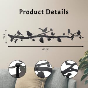 Bird Tree Branch Wall Decor, Bird Wall Art Wall Mounted Coat Rack - an Artistic Blend of Function and Design40 x 8.6",8 Hooks.