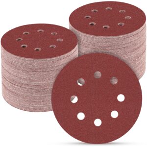 potuinom 165 pcs 5 inch sanding discs,round hook and loop sandpaper for random orbital sander 40 60 80 120 150 240 320 400 600 grit