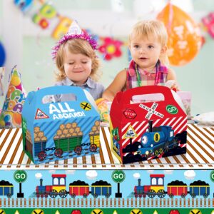 24 Pcs Train Party Treat Box Train Birthday Party Favor Boxes Transportation Train Party Goody Bags Treat Boxes for Train Theme Birthday Baby Shower Supplies