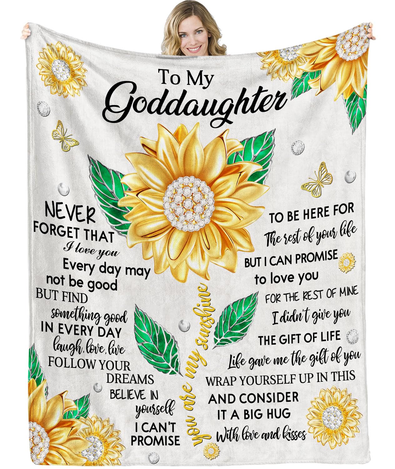 Jiaazerd Goddaughter Blanket for Goddaughter Gifts-Goddaughter Gifts from Godmother Godfather, Goddaughter Gift Ideas for Christmas,Birthday (Goddaughter)