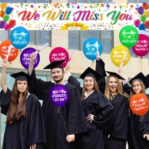 We Will Miss You Party Decorations We Will Miss You Good Luck Banner and 18Pcs Balloons for Graduation Farewell Retirement Leaving Going Away Goodbye Party Supplies Decor