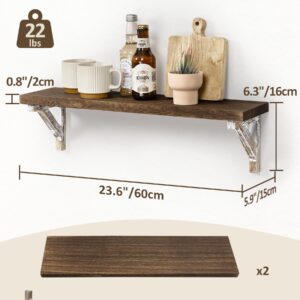 Gronda Bathroom Wall Shelves Over Toilet, 24 Inches Floating Shelves for Wall Rustic Farmhouse Wood Bathroom Shelf Hanging Storage Rack