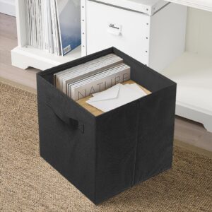 ShellKingdom Storage Bins, Foldable Fabric Storage Cubes And Cloth Storage Organizer Drawer For Closet And Toys Storage, 13 X 13 X 13 INCH, 2 Pack (Black)