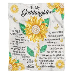 Jiaazerd Goddaughter Blanket for Goddaughter Gifts-Goddaughter Gifts from Godmother Godfather, Goddaughter Gift Ideas for Christmas,Birthday (Goddaughter)