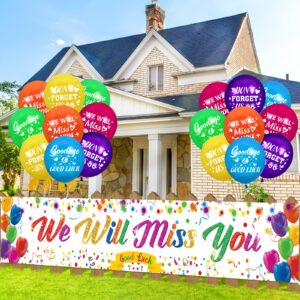 We Will Miss You Party Decorations We Will Miss You Good Luck Banner and 18Pcs Balloons for Graduation Farewell Retirement Leaving Going Away Goodbye Party Supplies Decor