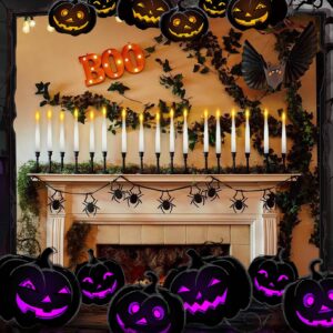 Dreacompy 20 Pcs Floating Candles with Wand, Room Decor, Flameless Candles, Candelabra LED Candle with Wand Control, Magic Hanging Decorations for Birthday, Party, Halloween Decorations