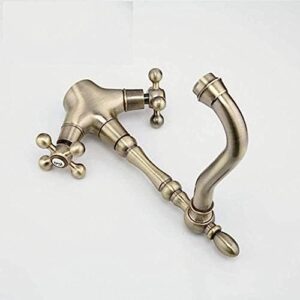 Kitchen Taps Faucet Kitchen Faucet Antique​​Brass Bathroom Sink Faucet Outlet Double Handle 360 Degree Rotating Bathtub Basin Faucet,Kitchen faucets