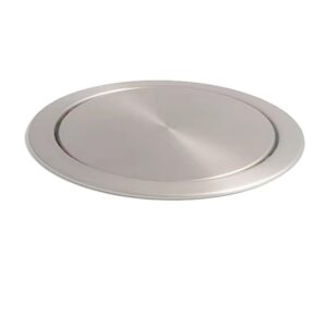 yoyds recessed trash bin round cover stainless steel countertop insert cover built-in swing flap for mall kitchen bathroom office (sliver)