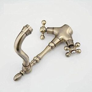 Kitchen Taps Faucet Kitchen Faucet Antique​​Brass Bathroom Sink Faucet Outlet Double Handle 360 Degree Rotating Bathtub Basin Faucet,Kitchen faucets