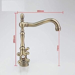 Kitchen Taps Faucet Kitchen Faucet Antique​​Brass Bathroom Sink Faucet Outlet Double Handle 360 Degree Rotating Bathtub Basin Faucet,Kitchen faucets