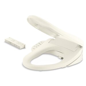 KOHLER 28229-96 K-28229-96 PureWash E725 Elongated Bidet Toilet Seat with Remote Control, Biscuit