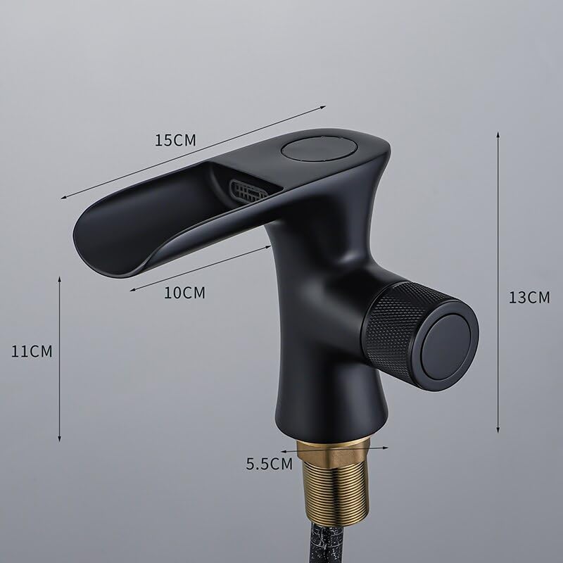 LIANTE LED Digital Basin Faucet Black Bath Basin Mixer Brass Temperature Display Faucet Smart Tap Sink Faucet Compatible with Bathroom A186 (Color : Black B),Kitchen Faucet