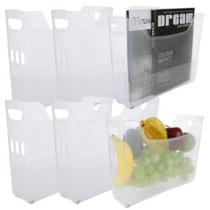 ldhhyh 6 pack 12 x 12 scrapbook paper storage with wheels & handles, plastic paper storage organizer, paper organizer storage bins for holding 12" x 12" paper files fruit snack cardstocks