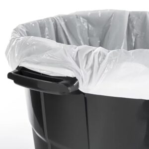 BMHSN 20 Gallon Heavy Duty Plastic Garbage Can, Included Lid, Black, TC-20GL