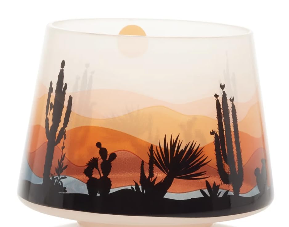 Yankee Candle Summer Desert Sun and Cactus Glass Candle Shade - For Large and Medium Original Candles - Does Not Fit on Signature Candles