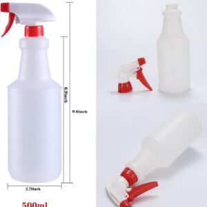 Looknniy 10 Packs 16oz Empty Spray Bottles Plastic Heavy Duty Refillable Spray Bottles with Adjustable Nozzle and Measurements for All Purpose Cleaning Solutions