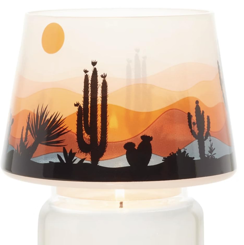 Yankee Candle Summer Desert Sun and Cactus Glass Candle Shade - For Large and Medium Original Candles - Does Not Fit on Signature Candles