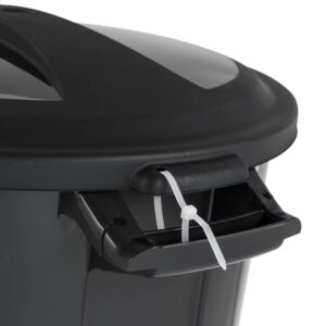 BMHSN 20 Gallon Heavy Duty Plastic Garbage Can, Included Lid, Black, TC-20GL