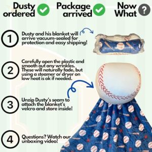 Blanket Buddies Stuffed Baseball with Blanket Inside: 3-in-1 Pillow, Blanket, and Friend - Lovable 14" Baseball Plush with 60" x 40" Detachable Cozy Baseball Blanket Inside! (Baseball)