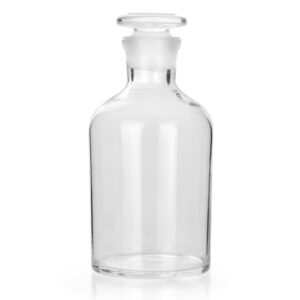 kestun 250ml glass reagent bottle,narrow mouth borosilicate glass reagent bottle with standard ground glass stopper (8.45oz,clear)…