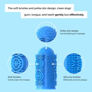 Coredy 4 Pack Dog Toothbrush, Soft Silicone Pet Toothbrush, Finger Toothbrush Covers Kit for Dog Teeth Cleaning & Dog Dental Care