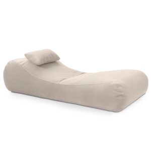 Jaxx Arlo Outdoor Bean Bag Sun Lounger - Pool and Patio Chaise Recliner, Pearl