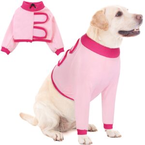 koeson dog recovery sleeve for front legs, dog surgery recovery suit after surgery dog elbow protector, adjustable dog leg sleeve to stop licking for leg injuries dog cone collar alternative pink l