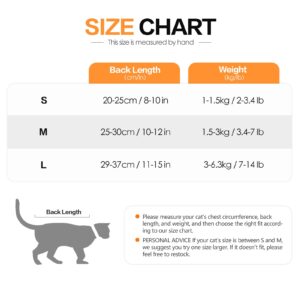 Cat Recovery Suit After Surgery, Cat Recovery Wear for Abdominal Wounds Cat Onesie Cone E-Collar Alternative,Blue M