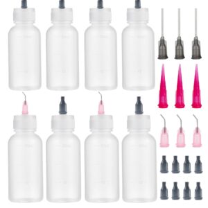 KIGITIK 8 Pcs 50ml Precision Tip Applicator Bottle, Needle Tip Squeeze Bottle, Glue Squeeze Bottle,Glue Applicator Bottles, for Paint Quilling Craft and ink, Oil