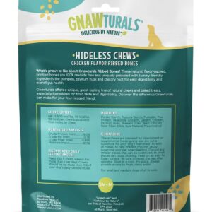 Gnawturals Hideless Chews for Dogs Easily Digestible Ribbed Knotted Bones Rawhide Free (Chicken), 1 Count (Pack of 1)