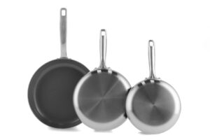 greenpan chatham tri-ply stainless steel cookware healthy ceramic nonstick 8" 10" and 12" 3 piece frying pan skillet set, pfas-free, multi clad, induction, dishwasher safe, oven and broiler safe