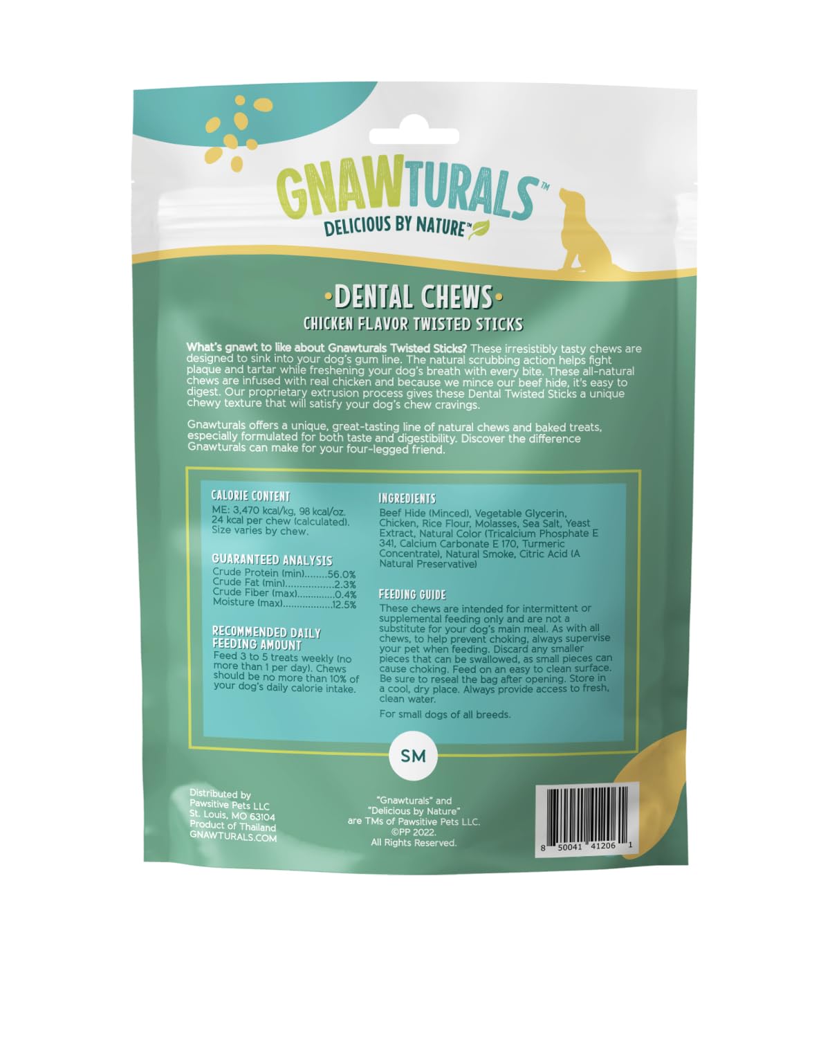 Gnawturals Dental Chews Twisted Sticks | for Small Dogs | Natural Scrubbing Action to Fight Plaque and Tartar While Refreshing Your Dog's Breath (21 Sticks, Chicken)