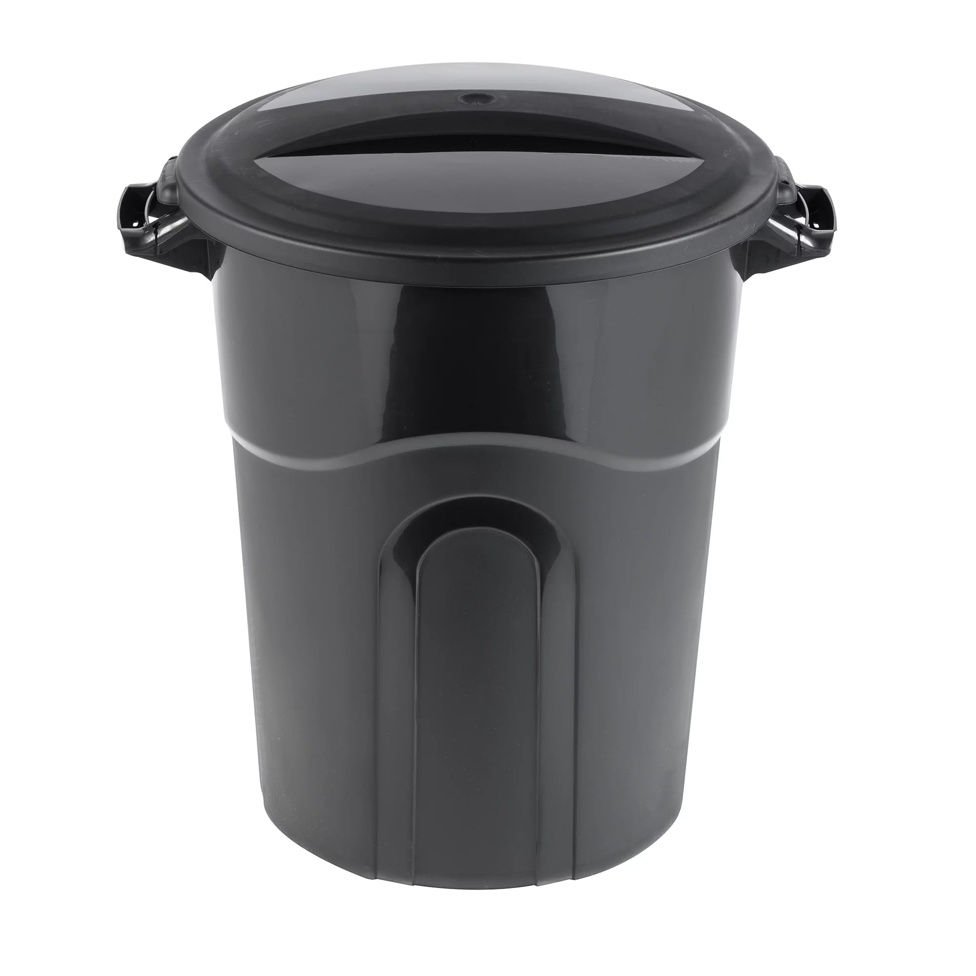 BMHSN 20 Gallon Heavy Duty Plastic Garbage Can, Included Lid, Black, TC-20GL